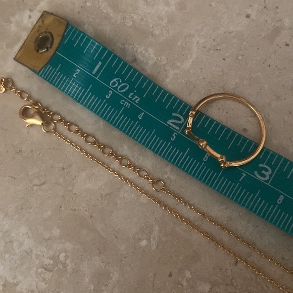 Anthropologie Aries Constellation Necklace Ring set gold New March April Aries - Picture 5 of 6